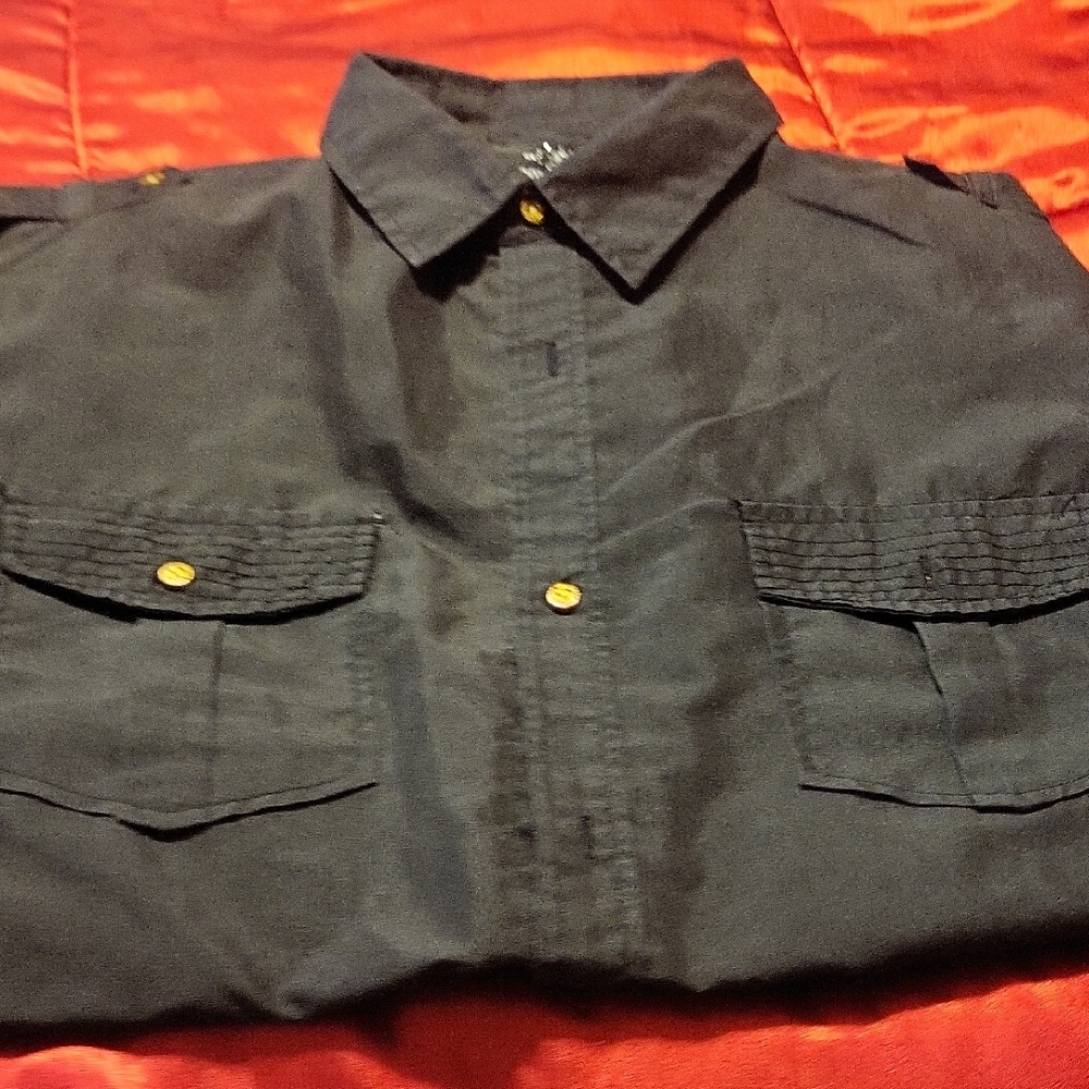 Black and Gold Casual Button Down Shirt
